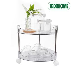 Kệ Góc Tam Giác VIỆT NHẬT 5558 Có Bánh Xe Khung Inox Kệ Để Góc Tường 2 Tầng 3 Tầng - TADAHOME
