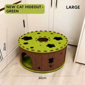 Teeker Pet Cat Tunnel Play Felt Cat Toy Indoor Cats Bed Toy Kitten Training Donuts House Removable Felt Cat Nest Cat Tunnel Bed