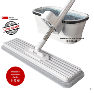 Easy-clean Easy-wash Hands-free 360 Degree Wet-dry Magic Floor Mop with High Quality Microfiber 3 Cloths - 38 cm
