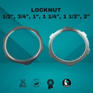 Metal Locknut for Electrical Conduit – Durable Metal Lock Nut (1/2" 3/4" 1" 1 1/4" 1 1/2" 2")