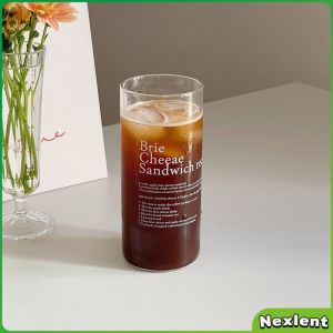 Nexlent Coffee cup heat-resistant glass water cup 400ml minimalist aesthetic photo prop glass