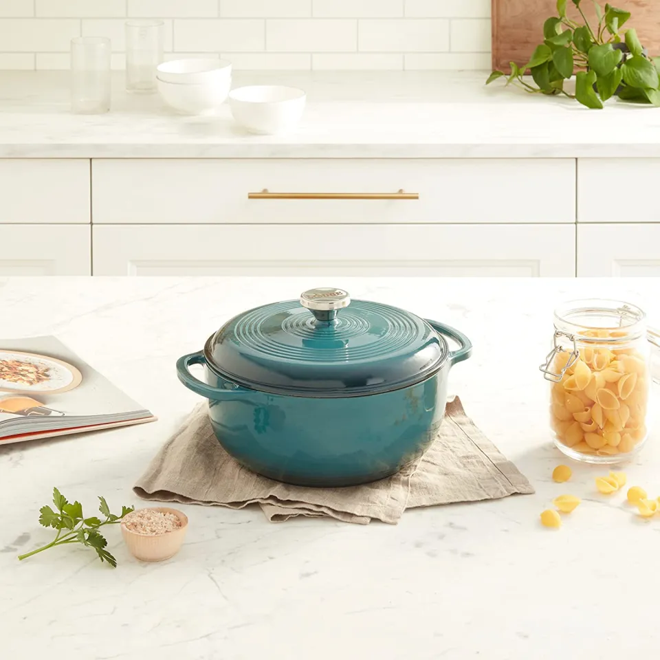 Lodge Quart Enameled Enamel Cast Iron Dutch Oven Kitchen