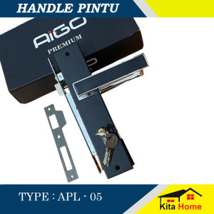 KUNCI PINTU RUMAH UKURAN BESAR HITAM DOFF MINIMALIS / 1 SET HANDLE PINTU / KUNCI GAGANG PINTU