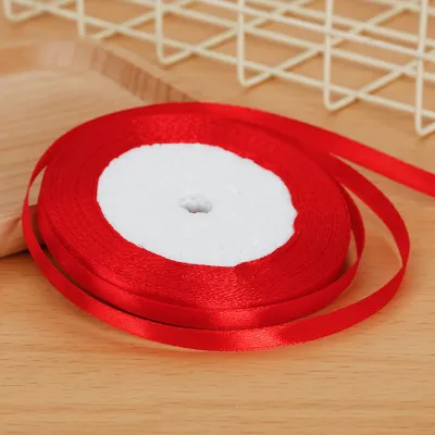 Satin Ribbon Reben Ribbons Hadiah Riben Pembungkusan 6mm X 25Yards/23meters 彩带包装捆扎绳