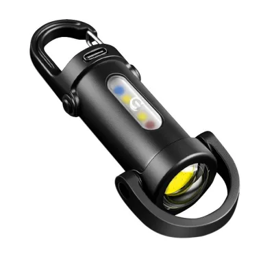 GOUPDO Mini LED COB Flashlight USB Rechargeable with RedBlue Light Keychain Flashlights Portable Ultra Bright Work Light Outdoor