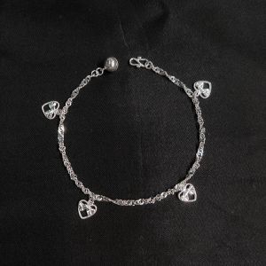 S925 pure silver bracelet wave style love pendant #B1302