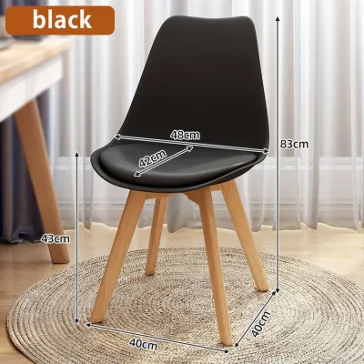 BLH Dining Chair Northern Europe Simple Modern Solid Wood Chair Legs Insect Prevention Tulip Plastic Desks Chairs 郁金香餐椅学习
