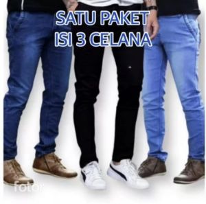 TURUN HARGA - Celana Jeans Pria Lelaki Dewasa Hitam Pensil Slimfit Slim Fit Slimpit Slim Pit Skinny Stretch Street Setrit Strit Karet Melar / Jins Panjang / Jens / Cowok / Murah / Keren / Gaul / Item Polos / Terbaru 2022 AL BASIT