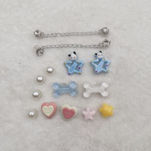 14ชิ้น Crocs Jibbitz โซ่รองเท้ามีเสน่ห์ห้าแฉกดาวรองเท้ากระดูกสุนัขน่ารักหัวเข็มขัดรองเท้าเรซินที่ถอดออกได้สำหรับ Crocs