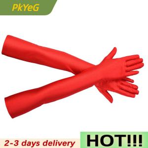 PkYeG High Elastic Spandex Sun Protection Gloves Party Nightclub Wedding Performance Black Gloves
