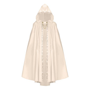 2025 New Medieval Gothic Suede Hooded Cape with Lace Trim Stage Costume