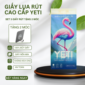 Combo 3 gói GIấy lụa Rút Treo Trường Con Hạc cao cấp 320 lần rút giấy dai bền nước giấy vệ sinh
