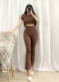 VixenboutiquePH RTW Freya Round Neck Crop Top Terno and Flare Pants Coords | Knitted Fabric | Small to Medium | Latest Women Coords Terno | Trending now | On Sale | New Style 2024 |. 