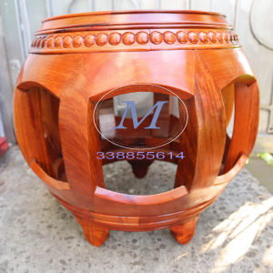 Đôn tròn kiểu trống đôn ngồi gỗ hương mặt 28cm