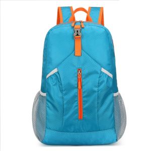 HOUMENG Zipper Foldable Backpack with Drawstring Storage Bags Large Capacity Lightweight Nylon Bag Waterproof Shoulders Bag Women