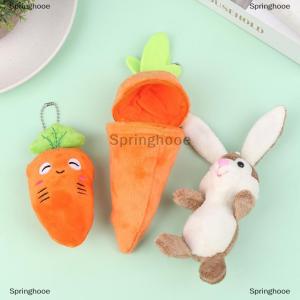 [COD] Springhooe Mini Cute Rabbit In Carrot Plush Toys Keychain Anime Brown Lop Eared Bunny Pendant Stuffed Doll Gift
