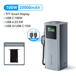 Vention 200W 27000mAh Laptop Powerbank 165W 20000mAh Fast Charging Power Bank with TFT Display 3 Port for Laptop MacBook iPhone 16 15 14 13 pro max Samsung S25 S24 Power Station