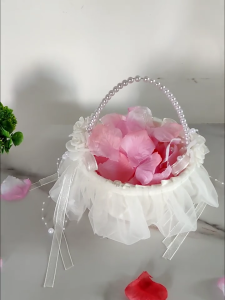 Giỏ cô gái hoa màu trắng Giỏ Hoa Cưới Đơn giản giỏ cô dâu cầm tay cho lễ cưới