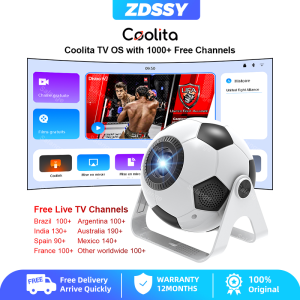 ZDSSY P361 Smart Projector short throw 8000Lumens with speaker Android TV Coolita OS 180°Flexible Rotating Dual Wifi6 BT5.2 1080P 4K portable Home Cinema Outdoor Movie with 1000+ free TV Live Channels