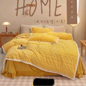 Luxurious double-layer thickened wool blanket (200cmX200cm) flannel taffeta large size high quality skin-friendly soft good sleep factory direct store