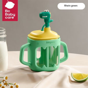 FANTASY Bc Babycare T-REX TOBY MILK CUP childrens milk cup baby graduated milk cup oatmeal cup soybean milk cup breakfast cup glass cup Food Contact Material Ergonomic Handle