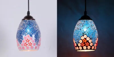Moroccan Turkish Pendant Light Retro Vintage Mosaic Ceiling Light E27 Base Mediterranean Style Decoration Glass Haning Lamp