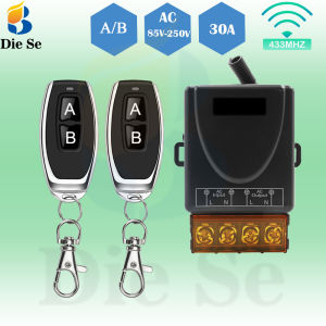 Diese RF 433Mhz AC 110V 210V 220V 230V 1CH 30A công suất cao reiver tiếp sức chế độ điều khiển từ xa không dây với A/B nút sử dụng cho bình nước nóng/Quạt điện/tế bào ánh sáng/đèn/TV