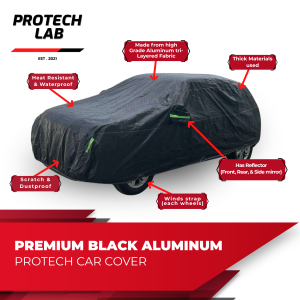 Toyota Raize Protech Lab - Premium 3-Layered All Weather BLACK Aluminum Car Cover