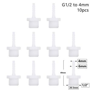 PRIMEPICKGLOBAL 1/10Pcs Pipe Fittings Hose Connector Drip Irrigation System 4/6/8/10/12/14/16/18/20mm Pipe Coupler Durable Plastic 1/2 Inch Thread To Barb