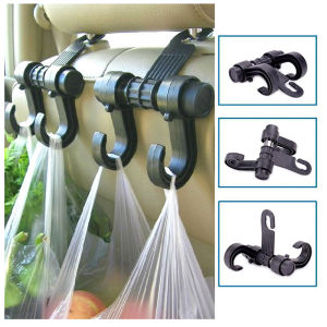 1PC Headrest Hooks Double For Grocery Back Car Purse Cloth Seat Automobile Holder Bag Clips