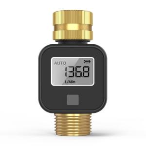 Programmable Electronic Water Flows Meter Real Time LCD Display ABS Water Flows Measurement Device for Home Garden Use