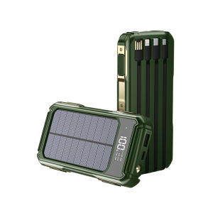 100% 20000mah solar power bank Support fast charger four wire powerbank solar charger Buy 1 send 3 gift