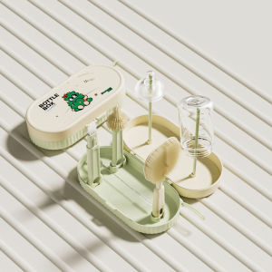 【Moucter】แปรงล้างขวดนม มัลติฟังก์ชั่น แปรงจุกนมหลอกแบบพกพาด้ามจับตรง แปรงฟาง