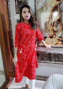 Long Cotton Printed Kurtis |  Gota or Lace work with Tassels | Tribal Print | Bandhani Print | Floral Print | Leheriya Print | Std Print | Tunics Sizes M to XXL | READYSTOCK