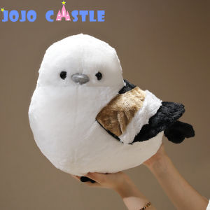 JOJO CASTLE Simulation Sparrow Titmouse Plush Toys Stuffed Animals Cute Soft Birds Pillow Long-tailed Tit Dolls For Children Birthday Gift