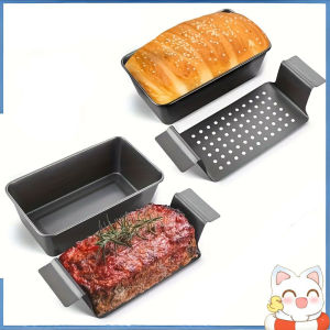 Meat Loaf Pan Carbon Steel Nonstick With Drip Tray Baking Pan Acuan Roti Kek Panggang Oven