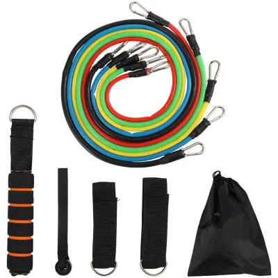 ⭐[Sg Seller] Gym 11pcs/Set Exercise Resistance Bands Yoga Fitness Home elastic band Gym Kit Pull Rope gym equipment