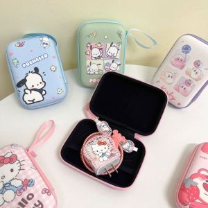 Kawaii Hello Kitty Sanrio Anime Storage Box Cinnamoroll My Melody Pochacco Cartoon Cute Earphone Bag Waterproof Data Cable Coin Protection Bag