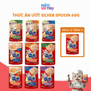 Pate SILVER SPOON 60g Cho Mèo - Thức Ăn Ướt Cho Mèo Silver Spoon Dạng Sốt Thạch