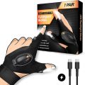 PARIGO LED Flashlight Gloves, Stocking Stuffers for Men Gift for Dad Husband Grandpa, Cool Gadget Christmas Birthday Gifts for Men s Him Boyfriend Guy Car Repairing Fishing Camping Reading Light. 