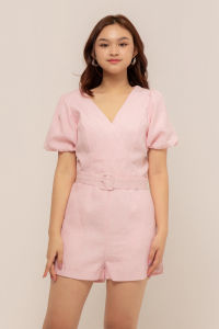 RIMINI - Jumpsuit Wanita Celana Pendek Lengan Puff Size Xs - XL - Charlena Romper 85916