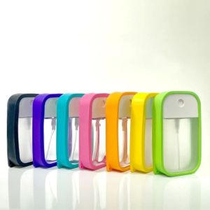 50ml Pocket Square Size Hand Sanitizer Keychain Mist Spray Bottle Refillable Cellphone Shape