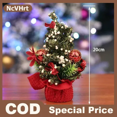 NcVHrt Mini Cây giáng sinh Tabletop trang trí nhân tạo thông với Ribbon Bow nhỏ Máy tính để bàn trang trí cho Xmas kỳ nghỉ Đảng Quà Tặng