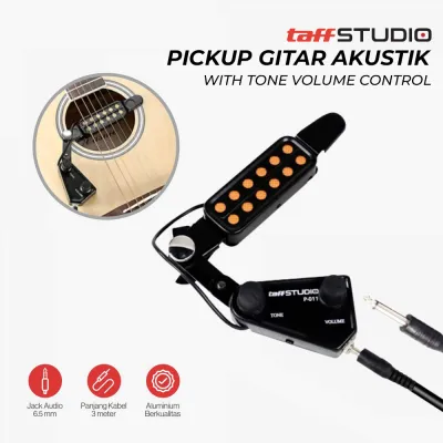 Pickup Gitar Akustik 12 Hole dengan Tone Volume Control 12 Sound Hole Magnetic Pickup Transducer dengan Volume Nada Tuner Kit untuk Gitar Akustik-Internasional-spul gitar akustik-