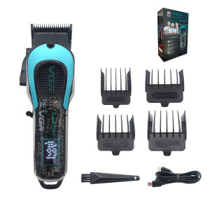 VGR V-692 Professional Hair Clipper Metal Dual Blade Hair Trimmer LED Display Rechargeable Hair Clipper 7500RPM High-Speed Hair Clipper