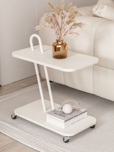 Side Table Movable Small Coffee Table Small Square Table With Wheel Sofa Side Table Bedroom Bedside Small Table