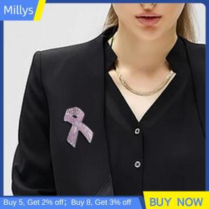 Millys เข็มกลัดริบบิ้นพลอยเทียมสีดำสำหรับผู้หญิงผู้ชายปกเสื้อแฟชั่นหรูหราอุปกรณ์ตกแต่งเครื่องประดับงานปาร์ตี้ของขวัญ