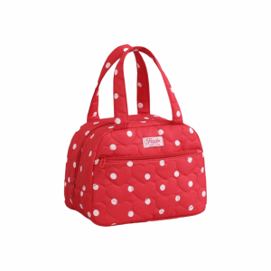 U85IS1 Portable Polka Dots Insulated Lunch Bag Large Capacity Durable Food Container Bag Multi-functional Waterproof Lunch Tote Bag Office