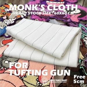 kain monk cloth cotton tufting fabric /kain karpet kanvas marsoto /punchneedle size 60x60cm