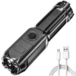 LED strong light zoom flashlight outdoor multi-function portable home lighting charging small flashlight